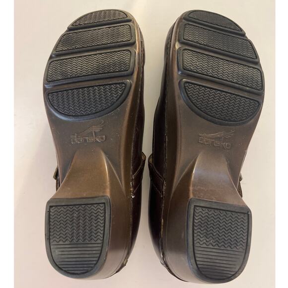 Dansko Brown Savanna Embossed Leather Mary Jaine Comfort Clogs Size 40 US 9.5-10 - Picture 5 of 7
